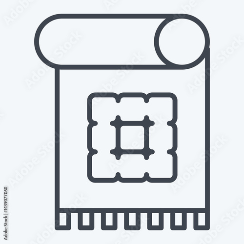 Icon Decorative Textile. related to Fabric symbol. line style. design editable