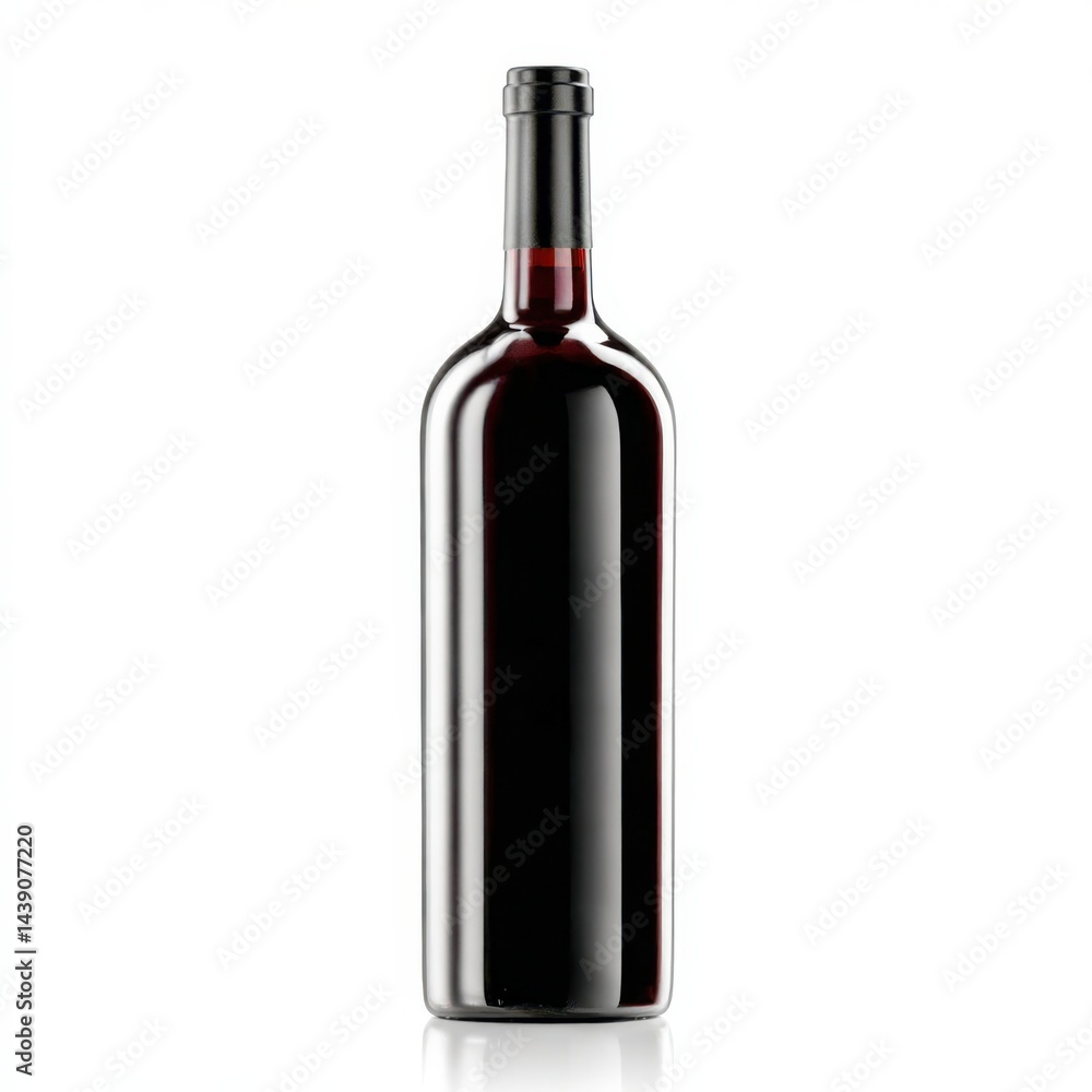 Red wine bottle isolated on white background studio shot Red wine bottle isolated on white background studio shot