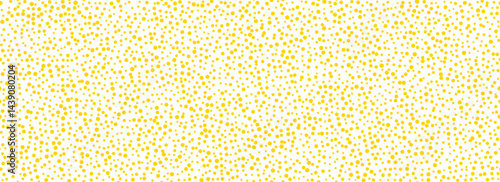 Golden confetti seamless pattern. Gold glitter dot repeating background. Yellow polka dot repeated wallpaper. Celebration Christmas, New Year, wedding or birthday party decoration backdrop. Vector