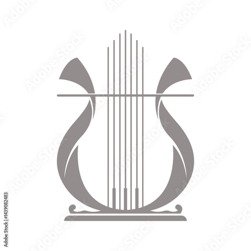 Harp musical instrument icon logo