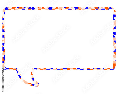 ステンドグラス風吹き出し　三角形模様　四角形