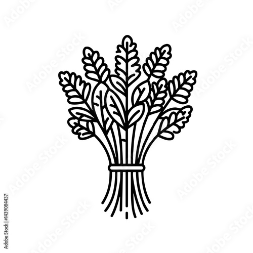 Wheat Bundle Drawing for Ivan Kupala Day  