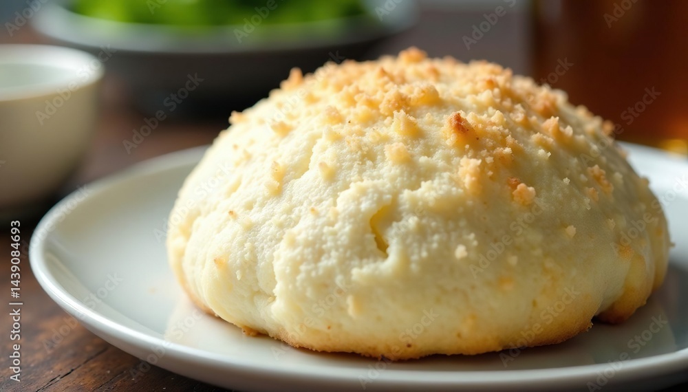Perfectly formed white dinner roll, fluffy, smooth surface , circle, fluffy Perfectly formed white dinner roll, fluffy, smooth surface , circle, fluffy