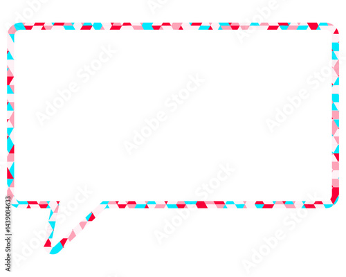 ステンドグラス風吹き出し　三角形模様　四角形