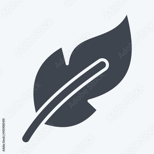 Icon Feathers. related to Fabric symbol. glyph style. design editable