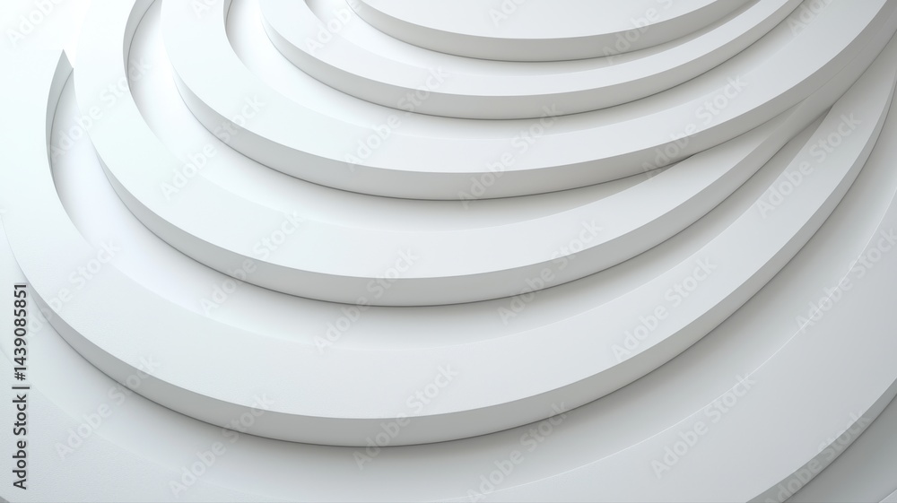 Obraz premium Abstract White Curves: Modern Architecture Background abstract white curve lines minimalist modern