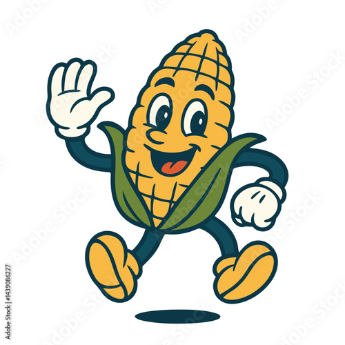 corn funny mascot character vector illustration