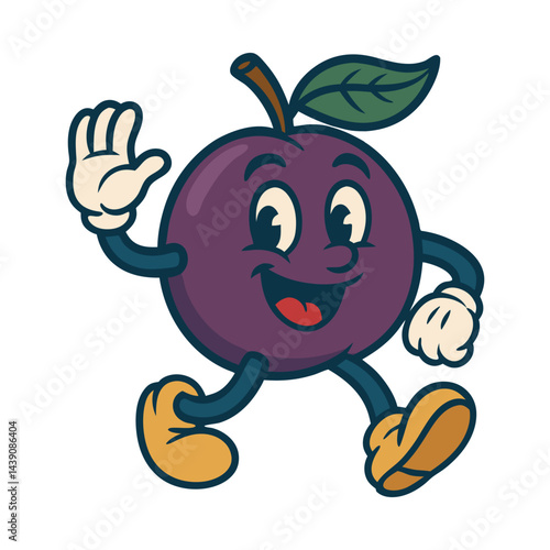 plum funny mascot character vector illustration