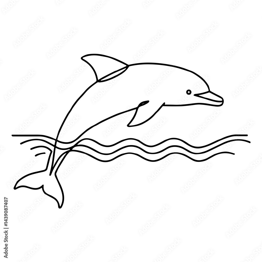 Obraz premium Dolphin jumping joyfully against ocean waves - Ivan Kupala Day 