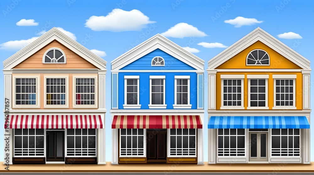 Obraz premium Exploring trendy shops and restaurants in williamsburg digital illustration urban scene bright colors