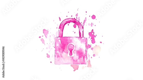 Unlocking creativity artistic pink lock illustration digital art abstract environment vibrant viewpoint