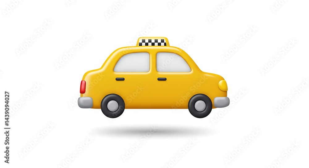 Yellow Taxi Cab: A Playful 3D Render Yellow Taxi Cab: A Playful 3D Render