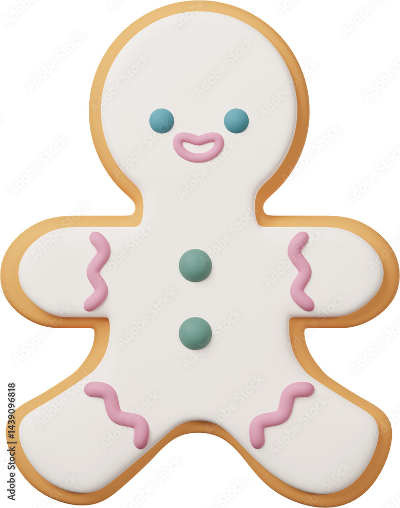 Obraz premium gingerbread man cookie with white glaze