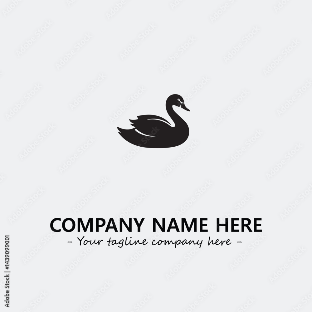 Swan Silhouette Logo Company Design Illustration Vector Graphic Image Swan Silhouette Logo Company Design Illustration Vector Graphic Image
