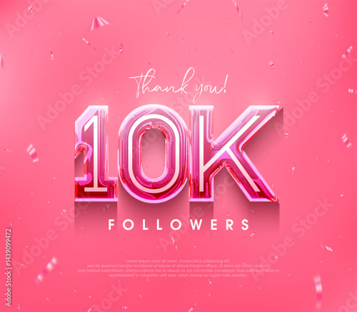 10K followers design for a thank you. in a soft pink color.