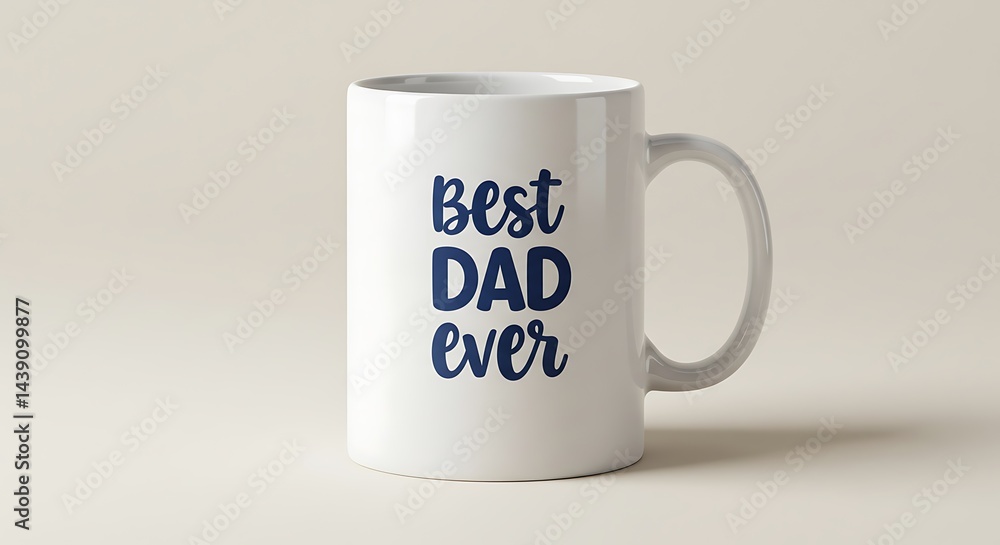 White Mug Featuring 'Best Dad Ever' in Navy Script White Mug Featuring 'Best Dad Ever' in Navy Script