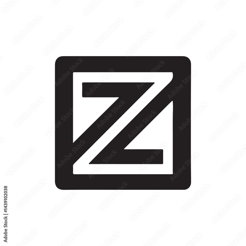 Modern Letter Z Logo in Square Frame
Modern Letter Z Logo in Square Frame