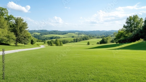 Serene countryside vista, lush green expanse