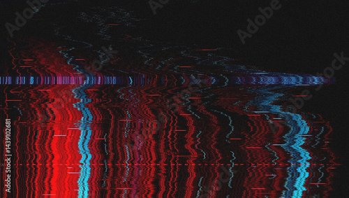 Canvastavla Glitch Screen Effect, Digital Noise, VHS Retro Style, Technology Error, Corrupte