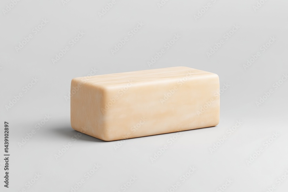 Beige rectangular bar of solid soap Beige rectangular bar of solid soap
