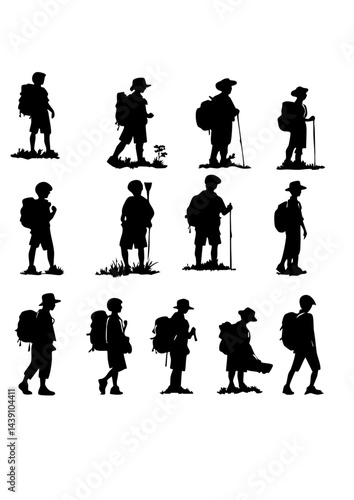silhouettes of scouts vector illustration