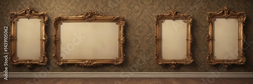 Elegant vintage frames, ornate damask backdrop ,  damask,  scroll
