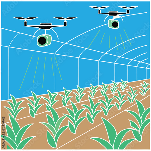 Future agricultural benefits using drone technology for efficient farming, including automated crop and irrigation management systems