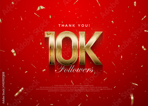 Thank you followers 10K background, greeting banner poster for fans.