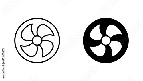 Air conditioner outline icons set, Heating, ventilation and cooling systems vector illustration on white background
