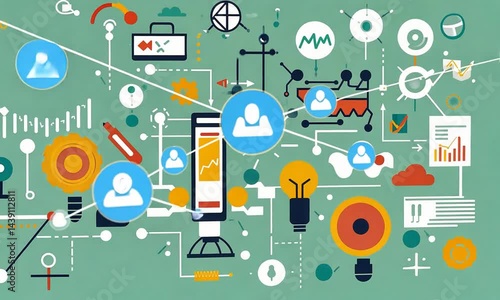 Wallpaper Mural Colorful abstract digital illustration showcasing technology and communication concepts Torontodigital.ca