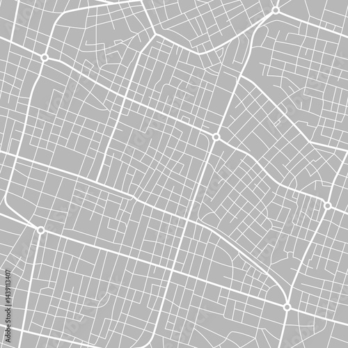 City map seamless pattern, town plan with square, streets and roads. Vector urban planning project, abstract map layout with intersections and urban details. Modern, minimalistic grayscale background