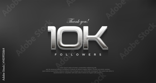 Simple and elegant thank you 10K followers, with a modern shiny silver color.