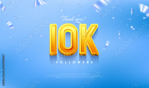 Thank you for 10K loyal followers, greeting design for social media posts.