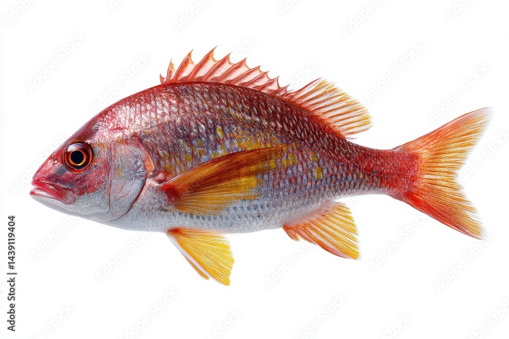 White background with snapper fish White background with snapper fish