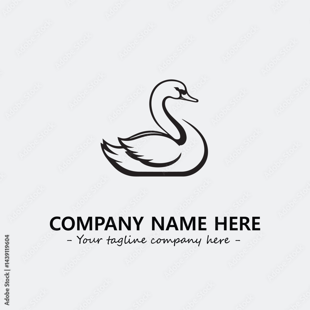 Swan Silhouette Logo Company Design Illustration Vector Graphic Image Swan Silhouette Logo Company Design Illustration Vector Graphic Image