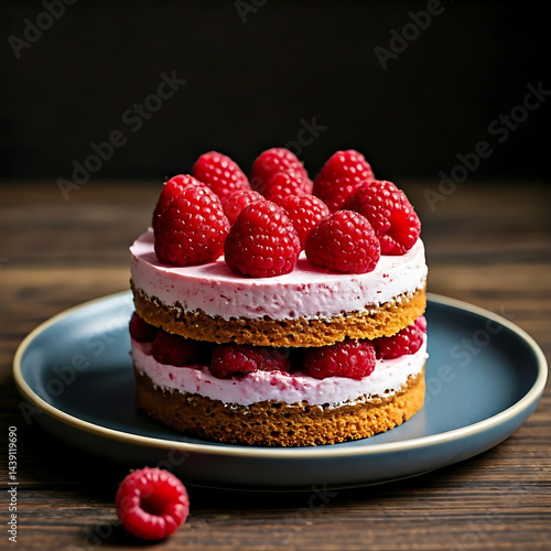 Wallpaper Mural Raspberry_Cake_on_plate Torontodigital.ca