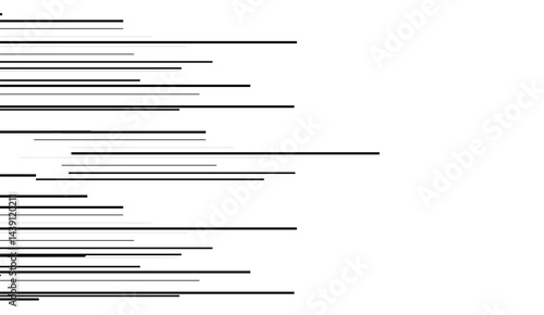 Monochrome horizontal speed line background. Simple geometric horizontal stripes. Vector illustration.