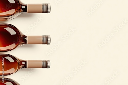 Wine bottles arranged in rows