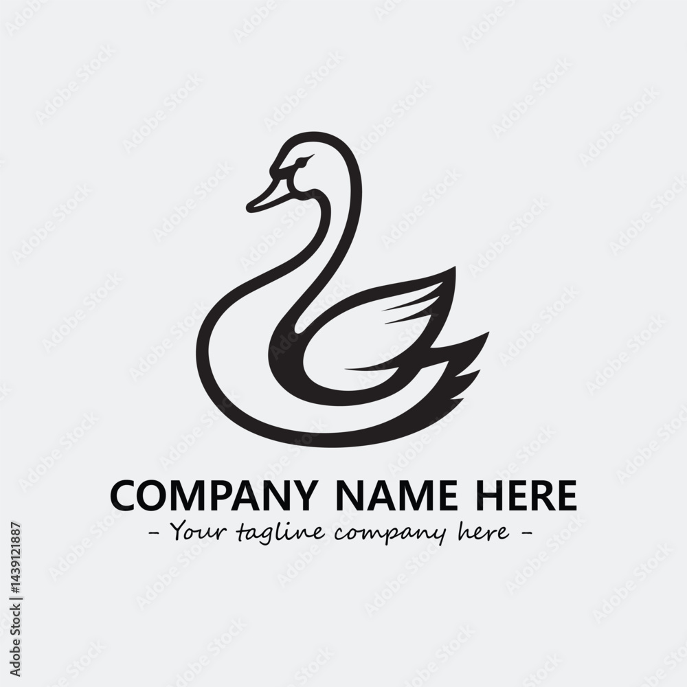 Swan Silhouette Logo Company Design Illustration Vector Graphic Image Swan Silhouette Logo Company Design Illustration Vector Graphic Image