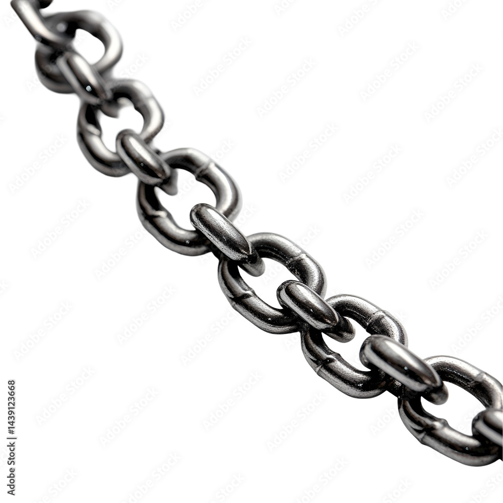 Fototapeta premium Strong Metal Chain Links Close Up Dark Background