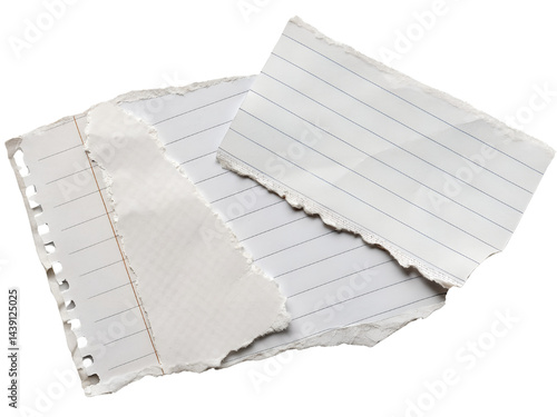 Obraz na płótnie Torn Blank Sheet of Lined Paper Isolate on transparent background cutout, PNG file, Cutout file w salonie