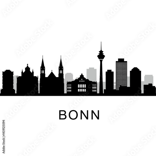 Bonn Skyline Silhouette Germany Cityscape.