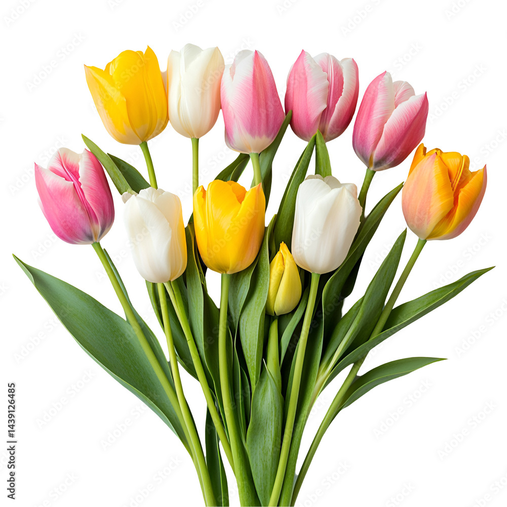 Obraz premium Colorful Tulip Bouquet Spring Flowers