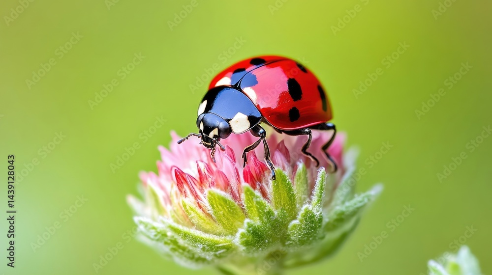 Naklejka premium Ladybug on a flower