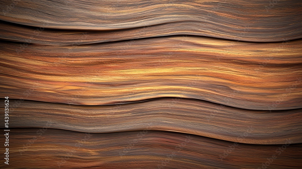 Textured Wood Panel Background with Warm Brown and Yellow Wavy Grain Textured Wood Panel Background with Warm Brown and Yellow Wavy Grain