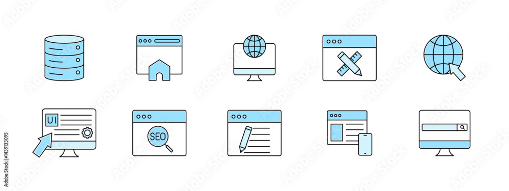 Programming icons set. Programming icon and symbol. Programming elements. Simple flat vector icon. Programming icons set. Programming icon and symbol. Programming elements. Simple flat vector icon.