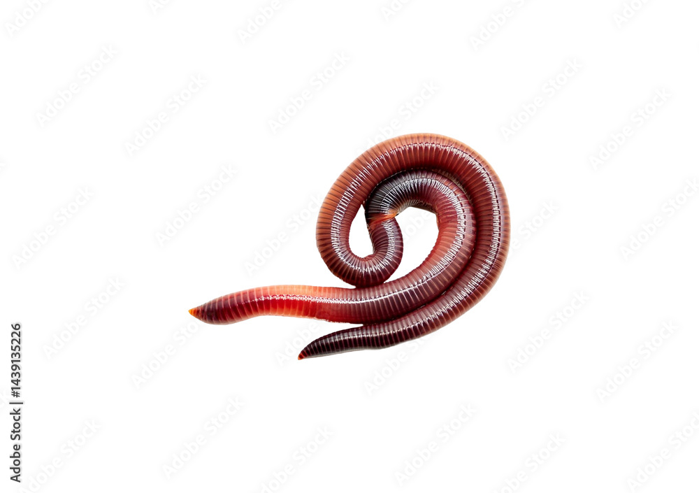 Fototapeta premium earthworm isolated on transparent or white background
