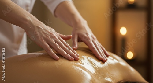 Wallpaper Mural Gentle Hands Applying Oil During Back Massage With Broad Shoulders In A Serene Spa Setting Under Soft Ambient Lighting Creates Glistening Textures Shot With 50mm Lens Torontodigital.ca