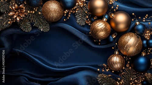 Festive christmas decoration home still life elegant top view celebration