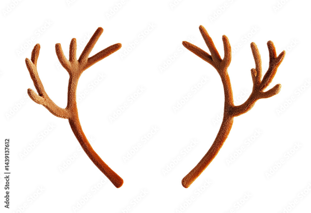 Reindeer Antler Headband for Holiday Costumes - Isolated on White Background Reindeer Antler Headband for Holiday Costumes - Isolated on White Background